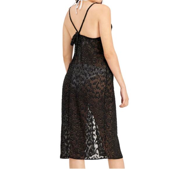 COPY - *NWT, Juniors, MIKEN, Black, Slit Dress, Swimsuit Cover Up, Sz Small - Picture 2 of 5